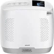 White air purifier with perforated side panels, digital display panel at top, and control buttons